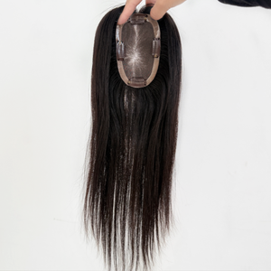 Topper de Cabello Humano 3*5 Mono Base 100% Remy con 4 Clips, Transpirable, para Mujer - Product Image 2