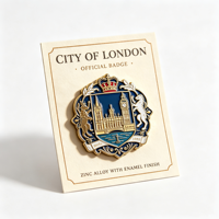 Épinglette personnalisée en émail de ville, en alliage de zinc, badge souvenir de voyage, emblème touristique, cadeau de collection avec carte de support