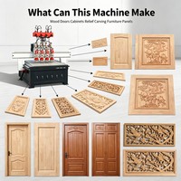 Routeur CNC 3D à 4 processus entièrement automatique pour la découpe de MDF, la fabrication de portes de meubles et la gravure sur bois