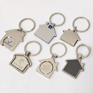 Oneway bán buôn kim loại thăng hoa trống hình dạng nhà móc chìa khóa biểu tượng tùy chỉnh Kim Loại Nhà móc khóa - Product Image 1