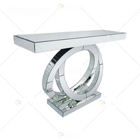 Nouvelle console de style miroir argenté pour couloir, tables consoles argentées de luxe, meubles miroir pour salon