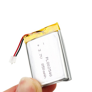 סוללת ליתיום פולימר בהתאמה אישית 802540 850 מיליאמפר/שעה 3.7 וולט, תאי ליתיום יון, סוללות נטענות, סוללות ליפו - Product Image 4