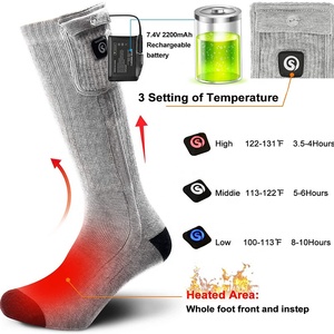 Chaussettes de sport personnalisées OEM Coolmax noires, chaussettes thermiques chauffantes pour hommes et femmes, taille L - Product Image 4