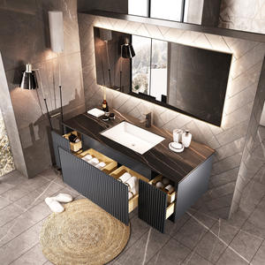 Mueble de Baño Moderno de Lujo en Madera Maciza Lacada con Lavabo de Cerámica, Espejo Inteligente, Combinación de Espejo y Mueble - Product Image 6