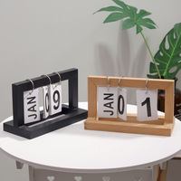 Calendrier en bois magnétique vintage personnalisé Bureau perpétuel Calendrier en forme de cube en bois Calendrier de bureau en bois