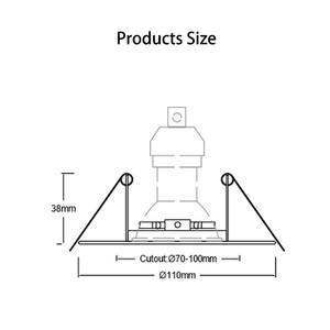 Downlight GU10 Évolutif IP65 à Conception Ouverte, Résistant au Feu, Rond, Nickel Satiné avec Protection Isolante pour Découpes de 70-100mm - Product Image 4