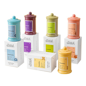 Éxito de ventas transfronterizo: Vela aromática de cera de soja con aceite esencial de lavanda Fennmeiyi, vaso de deseos, recipiente para té, mecha Aibes, logotipo personalizado - Product Image 5