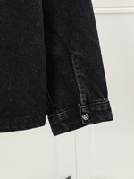 Veste en jean et cuir patchwork multicolore tendance automne-hiver
