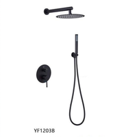 SUMI Mélangeur d'eau chaude et froide en laiton de haute qualité pour salle de bain Ensemble de douche dissimulé en or dans le mur
