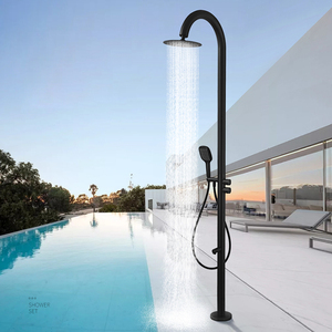 <span class=keywords><strong>Douche</strong></span> extérieure autoportante en acier inoxydable de qualité marine 316 avec lavabo pour les pieds, adaptée pour la cour, la plage, le bord de la piscine et le <span class=keywords><strong>jardin</strong></span>, utilisation en extérieur - Product Image 1