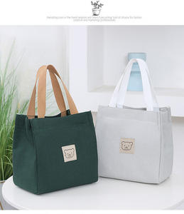 <span class=keywords><strong>Sac</strong></span> à lunch pour femmes <span class=keywords><strong>sac</strong></span> à main isolé petite boîte à lunch en toile pour le travail fourre-tout avec poignée <span class=keywords><strong>sac</strong></span> de <span class=keywords><strong>repas</strong></span> écologique pour l'école - Product Image 6
