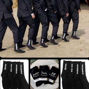 ODM Customizable Anti-Slip Breathable Cotton Jacquard Crew <strong>Socks</strong> <strong>for</strong> <strong>Weddings</strong> Best Man Groom Free Size Fashionable <strong>for</strong> - Product Image 3