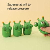 Jouets à presser mignon et vert avec grosse boule oculaire éjectée, jouets de décompression Anti-Stress amusants