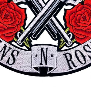 Factory Sell No Minimum Custom Embroidery Iron on Gun Rose Patch for Clothes Bag Biker Jacket - Product Image 3