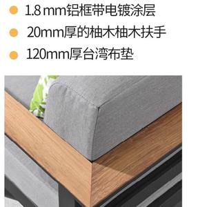 Canapé d'extérieur en alliage d'aluminium en forme de L, imperméable, mobilier commercial contemporain - Product Image 3