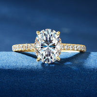 Bague d'éternité en argent 925, 3 carats, taille ovale 8x10 mm, couleur D, VVS1, moissanite, classique, bague de fiançailles, cadeau pour femme