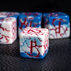 FACCUB Custom 16MM D6 Dados de 6 caras Azul Blanco Resina agrietada de dos colores y plástico para juegos de mesa - Product Image 3