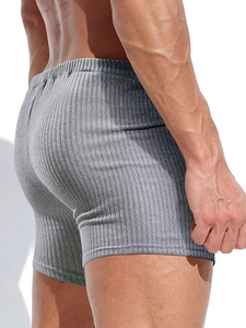 กางเกงขาสั้นแบบถักสองสีสำหรับผู้ชายกางเกงขาสั้นผ้ายืดระบายอากาศผ้าโพลีเอสเตอร์ผสมยางยืดแบบมีเชือกผูกลำลองจัดส่งจากผู้ผลิต - Product Image 2