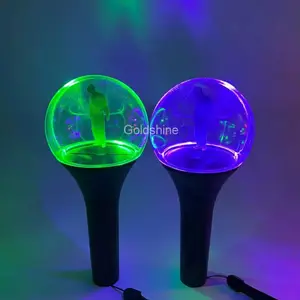 LED light up For Fan's Club Customized LOGO Ball Shape Acrylic Glowing LED Stick For Fan's Cheering LED stick for concert