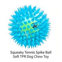 Jouet à mâcher pour chien en TPR souple avec balle de tennis intégrée, sonore, pour massage des gencives et jeu interactif