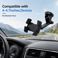 Support universel pour téléphone et tablette de voiture à ventouse, bras télescopique 360° °   Support de tableau de bord rotatif pour pare-brise, clip sécurisé anti-vibration