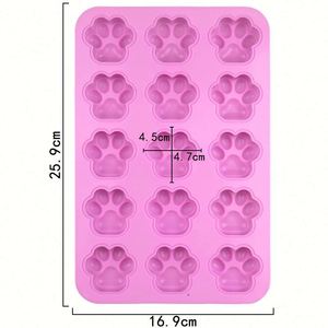 Eco-Friendly Free Sample 15 Hole Cute <b>Cat</b> Feet Shape Silicone Candle Molds Hand Make Cake Mould Soap Making Resin OEM\ODM - Product Image 2