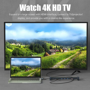 Hub USB C 10 1 Dongle Portable 4K pour HDMI PD 100W USB 3.0 Gigabit Ethernet <span class=keywords><strong>RJ45</strong></span> Station d'accueil Support pour ordinateur portable Multiport Stock - Product Image 5