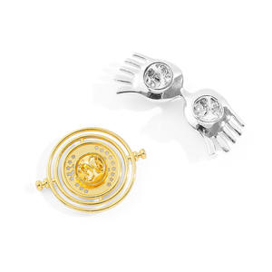 Bros Pin Enamel Berhiaskan Batu Rhinestone, Jam Pasir, Perhiasan Kartun Film Amerika, Pin Sekolah Sihir - Product Image 4