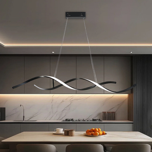 Lampadario <span class=keywords><strong>a</strong></span> <span class=keywords><strong>Sospensione</strong></span> LED Minimalista Contemporaneo con 3 Colori Variabili per Tavoli da Pranzo di Hotel, Decorazione Moderna - Product Image 3