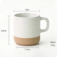 Tasse à café en céramique de 400 ml (13 oz) avec logo personnalisé, gravure sur mesure et base naturelle non émaillée