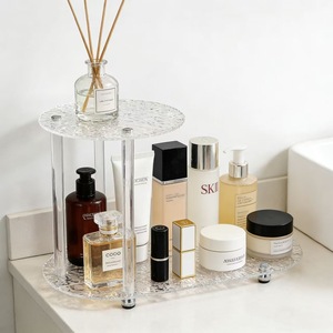Acrylic Double Layer Storage Rack Cosmetic Organizer <b>Desktop</b> Makeup Holder Multi Tier <b>Shelf</b> For Bathroom Vanity - Product Image 2