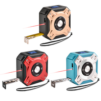 Télémètre laser industriel 131,2 pieds/40 m de portée, matériau en alliage, précision de 2 mm, charge USB, écran LCD numérique, rouge
