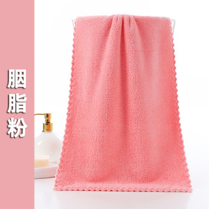 Coral Fleece <b>Bath</b> Towel 35x75cm Solid Color Pink Home Use Rectangle Machine Washable - Product Image 1