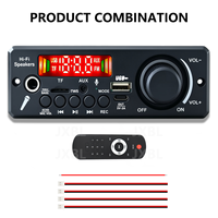 Module audio de voiture 200W 2.1 canaux pour carte amplificateur 50W+50W+100W 8-24V avec TWS, basses/aigus, micro, écho et sortie 5V-2A, télécommande