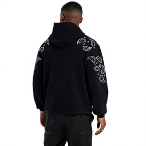 Sudadera con Capucha para Hombre con Pedrería, Logotipo de Cristal Personalizado, 100% Algodón, Invierno, Ecológica, Moda Urbana, OEM - Product Image 4