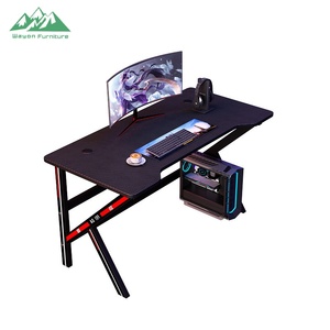 Mesa de Computadora de Vidrio Templado con Marco en X Resistente Wayon con Estante Elevado para Pantalla, Fácil de Ensamblar, Estación de Trabajo Profesional para Estudio - Product Image 1