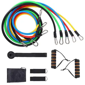 11 Pcs Resistance Bands Set Stretch Training Home Gyms Workout Elastic Yoga Kit Tubes Pull Rope