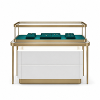 Vitrine de présentation de bijoux en verre haute transparence personnalisable avec éclairage LED, écologique et durable pour les bijouteries