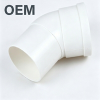 Raccord coudé à 45 degrés en PVC-U de haute qualité pour tuyaux de drainage, connecteur en plastique durable pour système d'évacuation des eaux usées de bâtiment