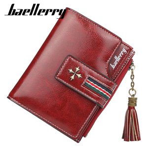 Baellerry Women's Short <b>Wallet</b> PU Leather Multifunctional Tassel Zippered Card <b>Holder</b> Red - Product Image 5