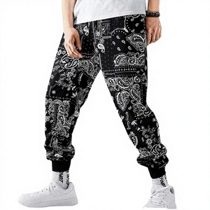 High Quality Custom Logo <b>Bandana</b> Woolen Straight Leg Mid Waist Sporty Jogging Trousers Joggers <b>Men</b> - Product Image 1