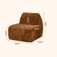 Canapé paresseux en chenille Sherpa compressé, style bloc nordique, sans cadre, emballé sous vide, en boîte, pour l'exportation en gros