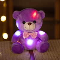 Peluche personnalisée Je t'aime Ours en peluche Jouet en peluche personnalisé Noeud papillon lumineux Cadeau pour la Saint-Valentin Coton PP Vente en gros