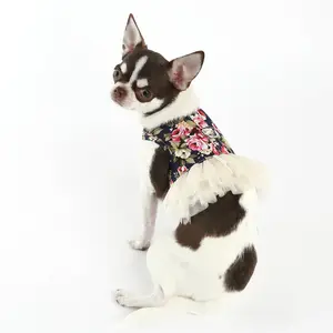Pet malzemeleri küçük köpek yelek tarzı çekiş takım elbise etek baskı sevimli köpek demeti moda evcil hayvan koşumu
