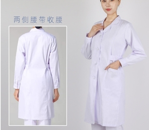 Bata de laboratorio para estudiantes, tejido blanco de manga larga y corta, 3XL para <span class=keywords><strong>farmacia</strong></span>, médico, enfermera, fábrica de alimentos, taller, ropa de trabajo para hombres y mujeres - Product Image 5