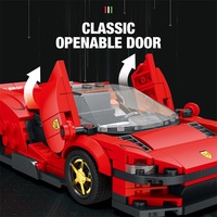 Reobrix11027 Supercar SP3 à huit grilles, modèle de voiture de course en blocs de construction, personnalisable pour enfants, ensembles de blocs de construction MOC