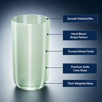 Juego de 8 Vasos de Cóctel de Cristal Transparente, Sin Plomo, Base Gruesa y Pesada, 4 Vasos Highball, 4 Vasos Rocks, para Bar en Casa, Whisky, OEM, Personalizado