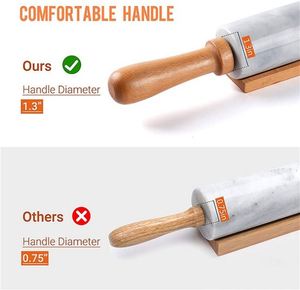 Rodillo para hornear, pasador de arcilla acrílica transparente único con medición, rodillo para galletas medido, venta de banquetes, Base de descanso - Product Image 2