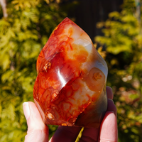 Tour de Cristal de Cornaline Naturelle Polie Flamme de Coucher de Soleil, Pierre de Guérison en Agate Rouge, Décoration Spirituelle Feng Shui pour Maison et Bureau
