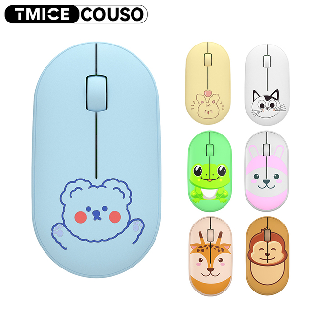 Cartoon 2.4GHz Wireless Mouse Cute Less Noise Portable 1600DPI USB Mice Cordless Mouse for PC Laptop Computer Book Kids Girls